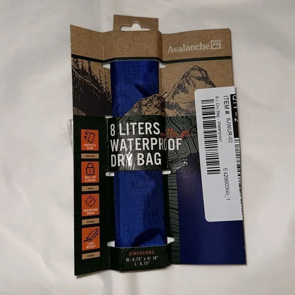 Avalanche Navy 8L Waterproof Lightweight Dry Bag